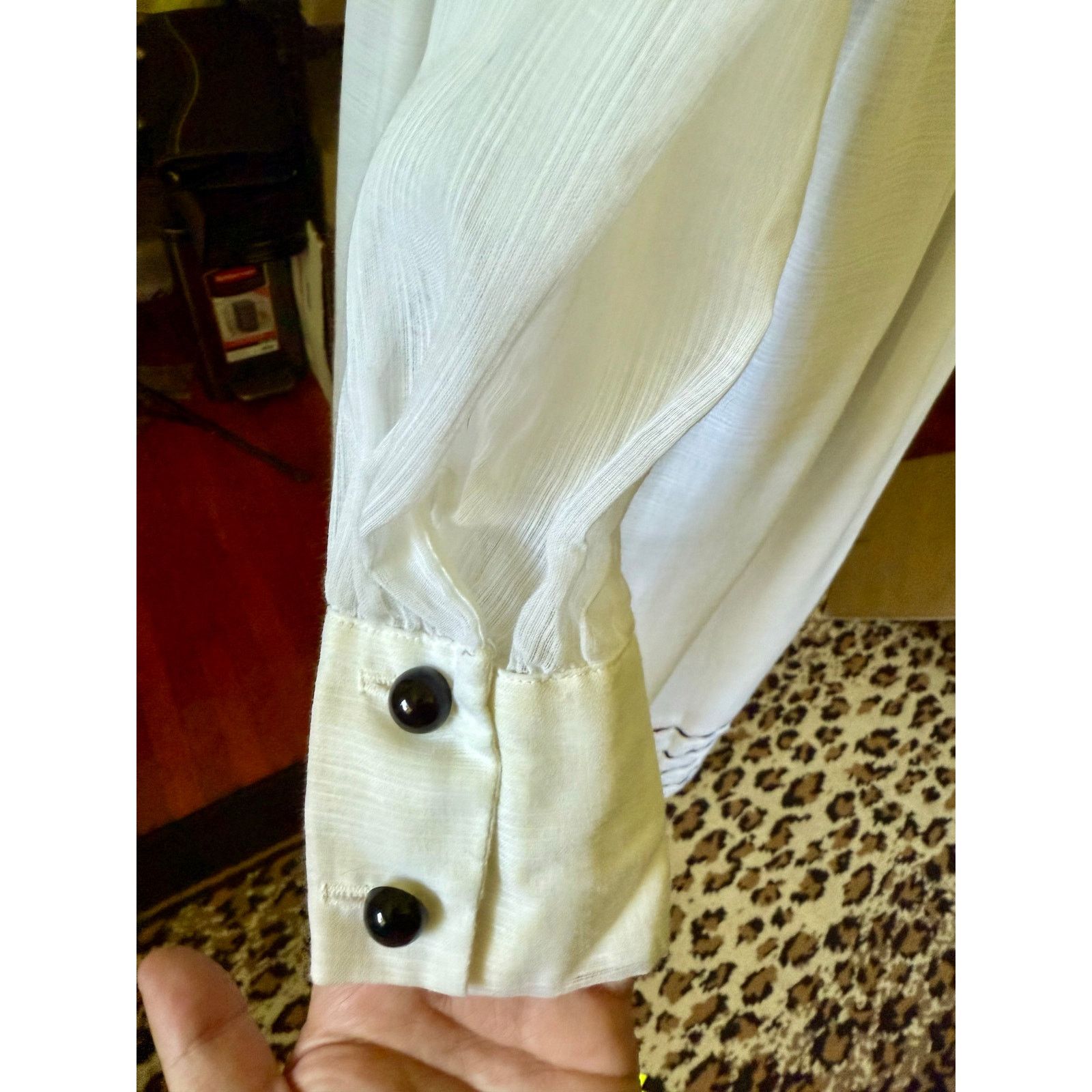Vintage Vintage Lori Till 70's White Black Prairie Maxi Dress Small Size S / US 4 / IT 40 - 2 Thumbnail