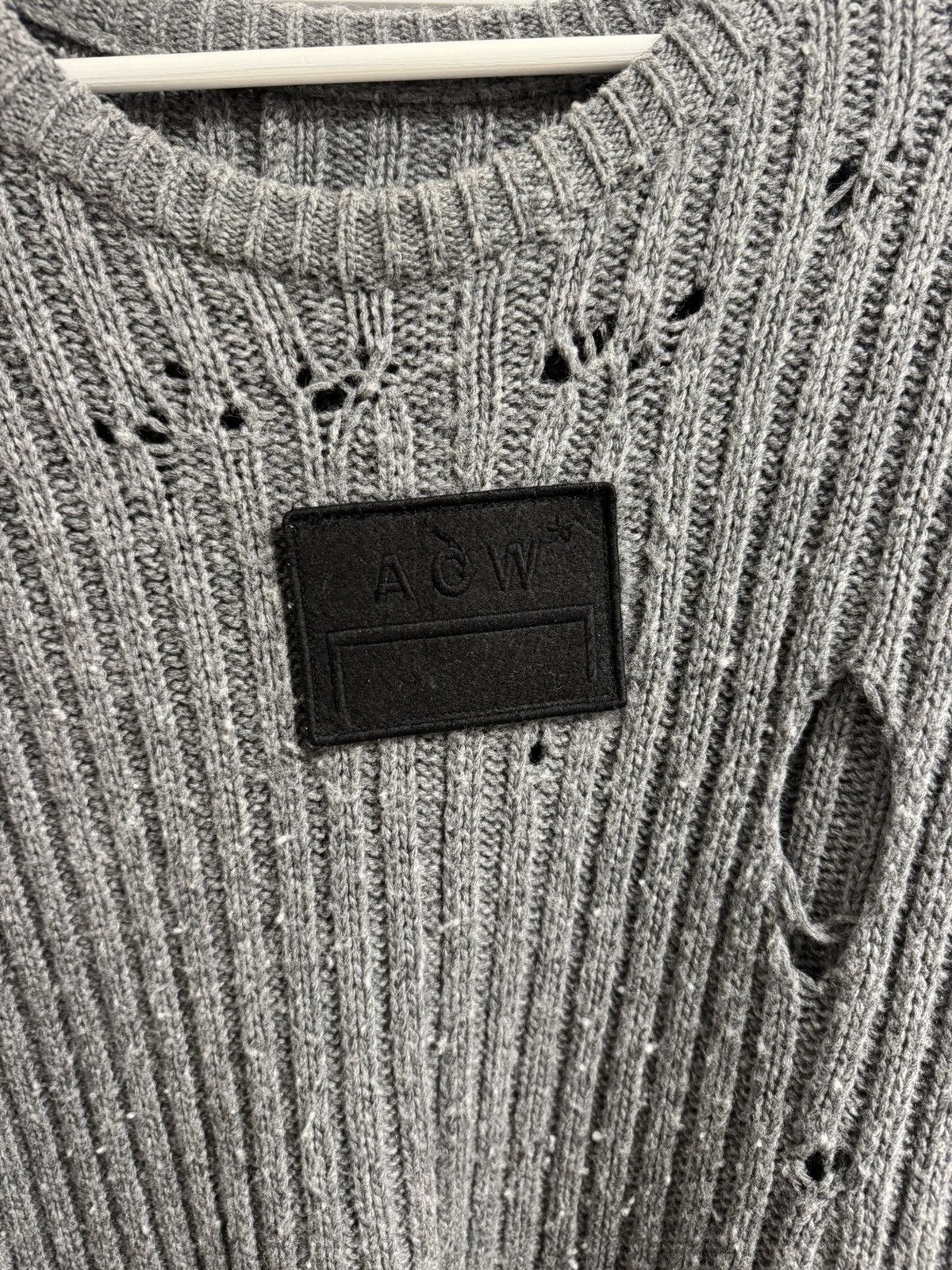 A-COLD-WALL* A-cold-wall* Logo Patch Distressed Sweater In Grey Size US L / EU 52-54 / 3 - 3 Thumbnail