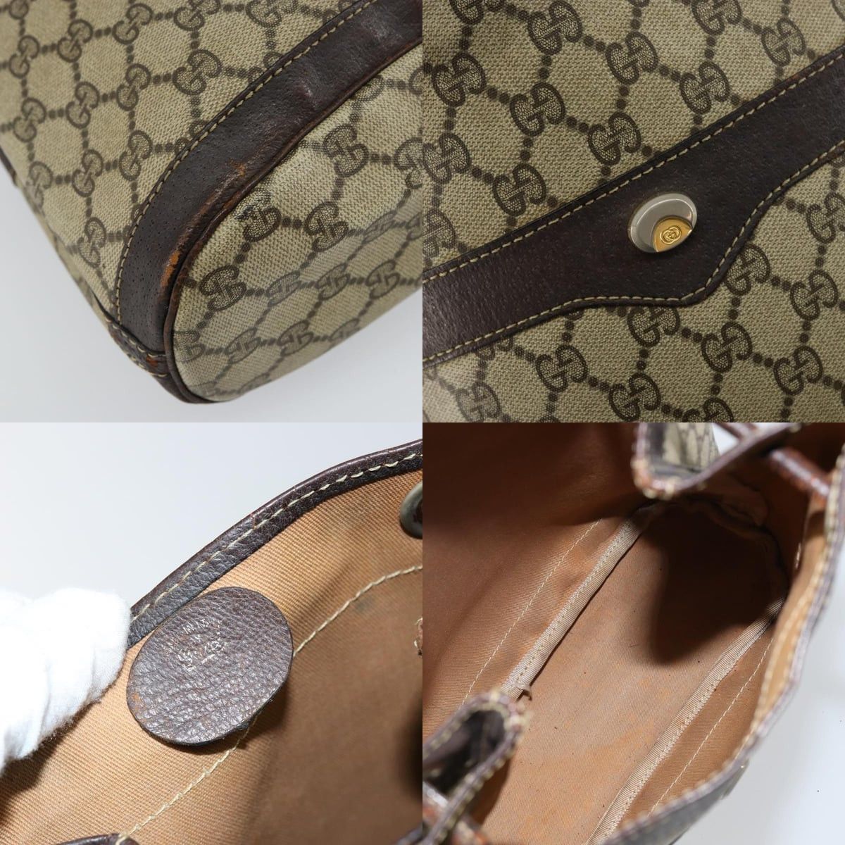 Gucci GUCCI GG Supreme Shoulder Bag Pvc Beige Gold Size ONE SIZE - 11 Thumbnail