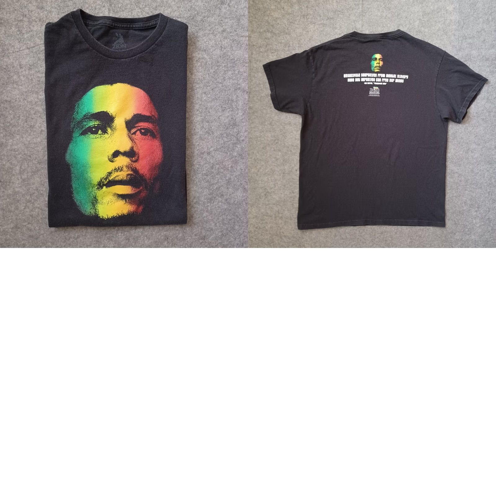 Vintage Zion Rootswear Bob Marley T Shirt Mens Large Black Rasta Faded Short Sleeve Size US L / EU 52-54 / 3 - 9 Thumbnail
