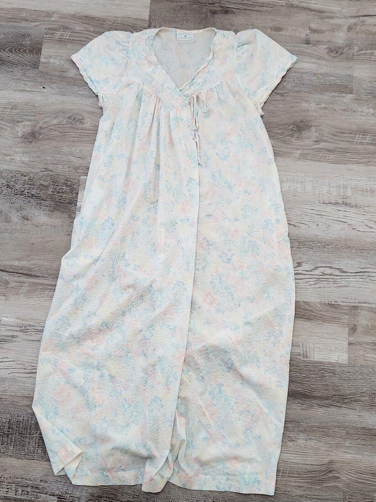 Designer Vintage Gilligan O'malley Nightgown Floral Pastel Short Size ONE SIZE - 3 Thumbnail
