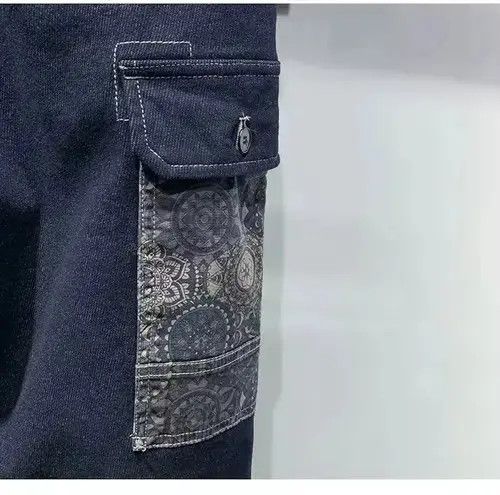 Japanese Brand × Jean 20AW Indigo Union Japan Denim Patchwork Bandana Worker Jeans Size US 32 / EU 48 - 2 Thumbnail