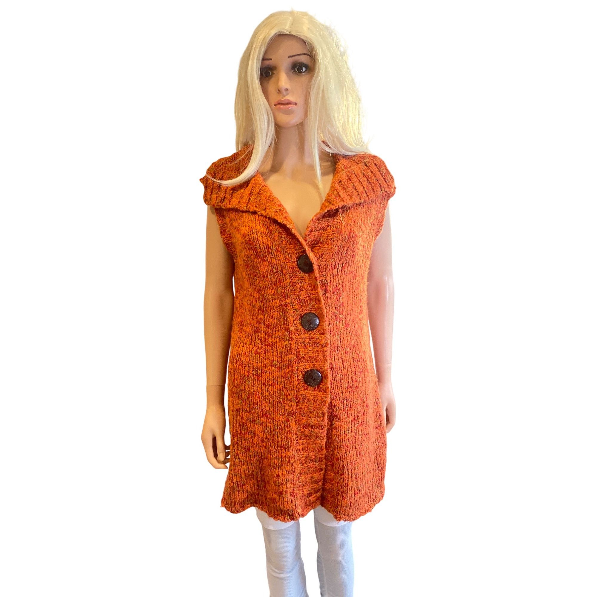 Other Chico's Crochet Long Sweater Cardigan Vest W's M Wool Blend Size M / US 6-8 / IT 42-44 - 1 Thumbnail