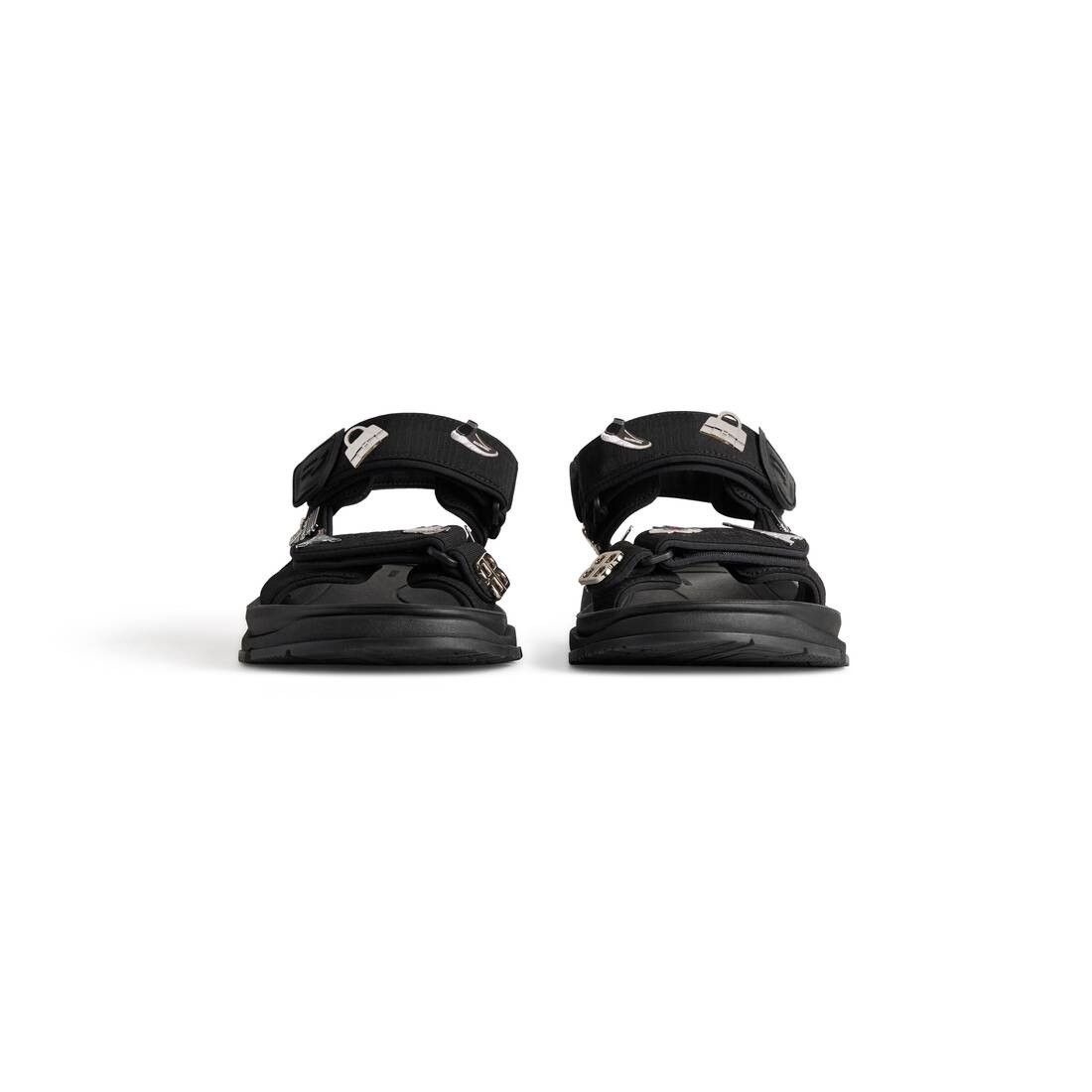 Balenciaga o1srvl11e0625 Tourist Sandals With Pins in Black Size US 7 / EU 40 - 3 Thumbnail
