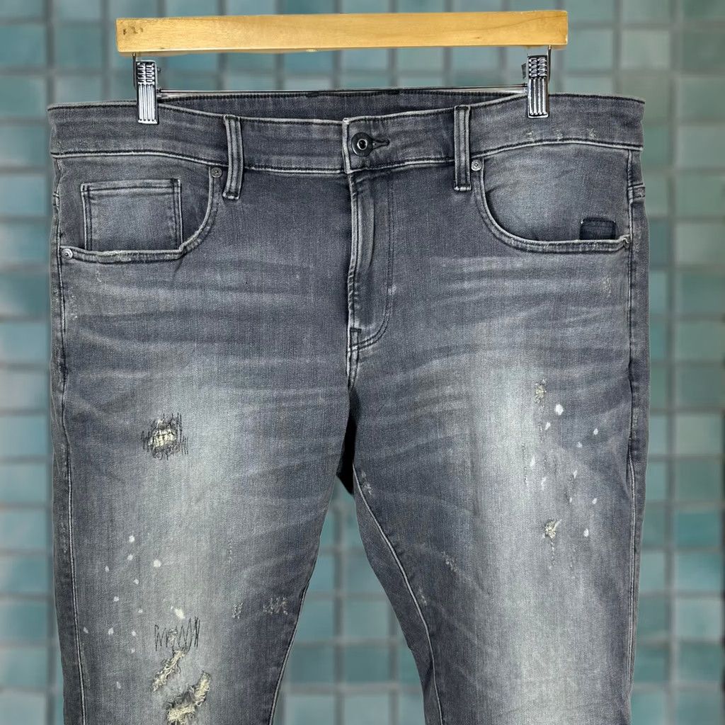 Vintage G-Star RAW 3301 Jeans Slim 5-Pocket Distressed Patch Gray Mens 38x32 Size US 38 / EU 54 - 1 Thumbnail