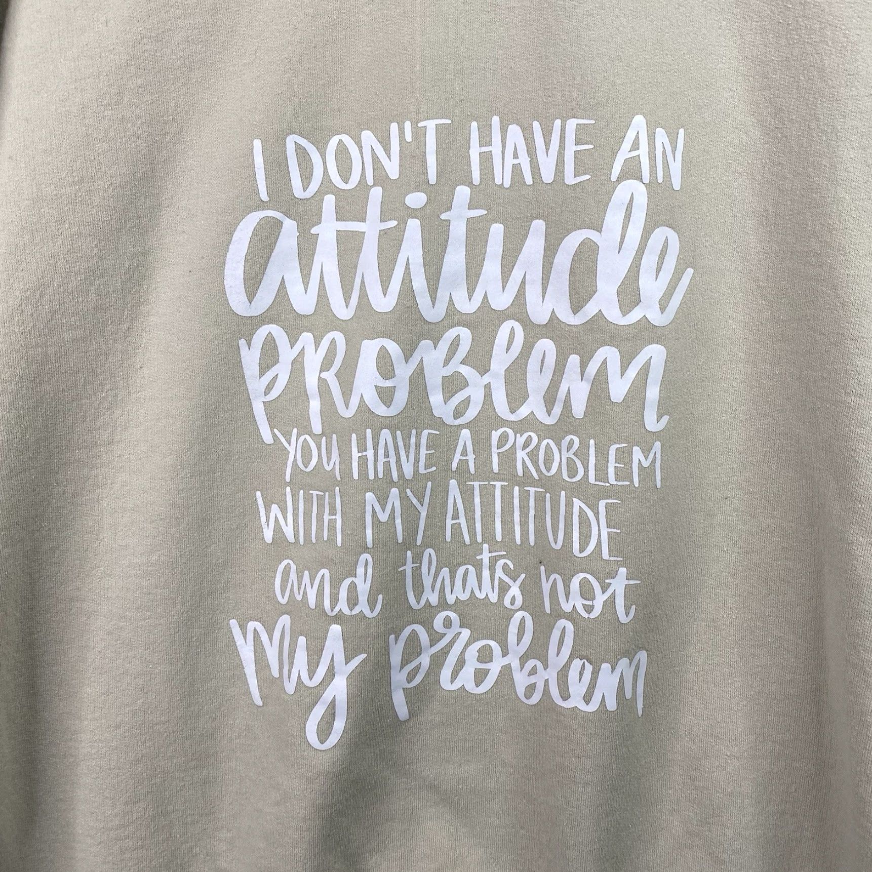 Gildan Gildan Heavy Blend Sweatshirt XL Beige Attitude Problem Not My Problem Graphic Pullover Crew Neck Long Sleeve Women Heavyweight Size XL / US 12-14 / IT 48-50 - 2 Thumbnail