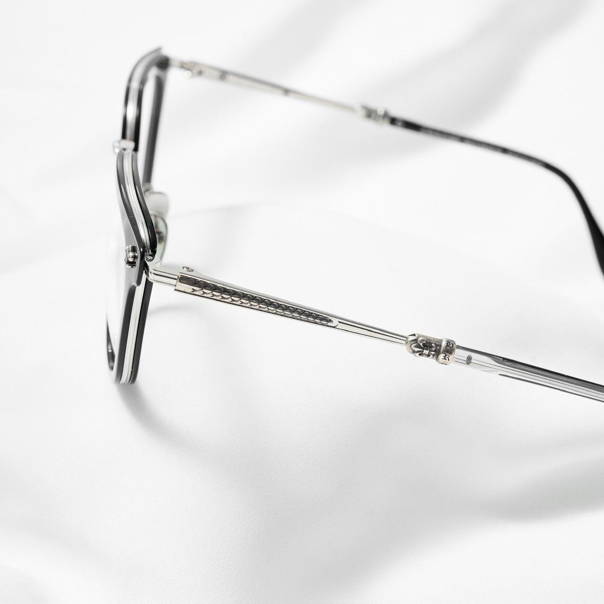 Chrome Hearts CHROME HEARTS STRAPADICTOME BLACK/SHINY SILVER GLASSES Size ONE SIZE - 3 Thumbnail
