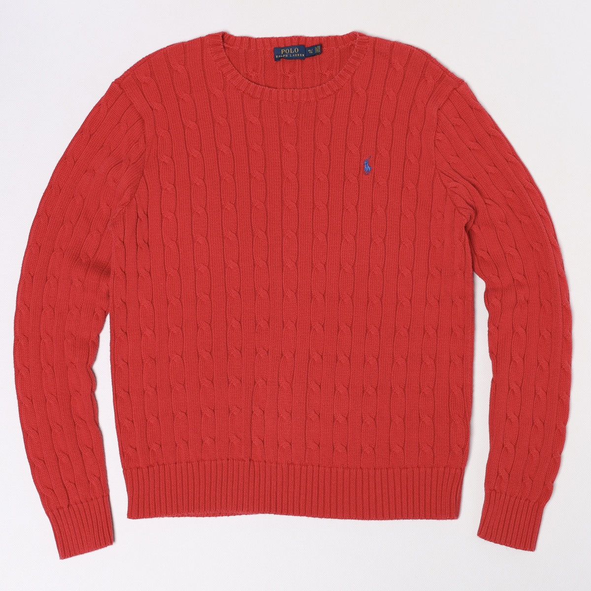 Polo Ralph Lauren Polo Ralph Lauren Red Cable Knit Sweater Size XL / US 12-14 / IT 48-50 - 1 Thumbnail