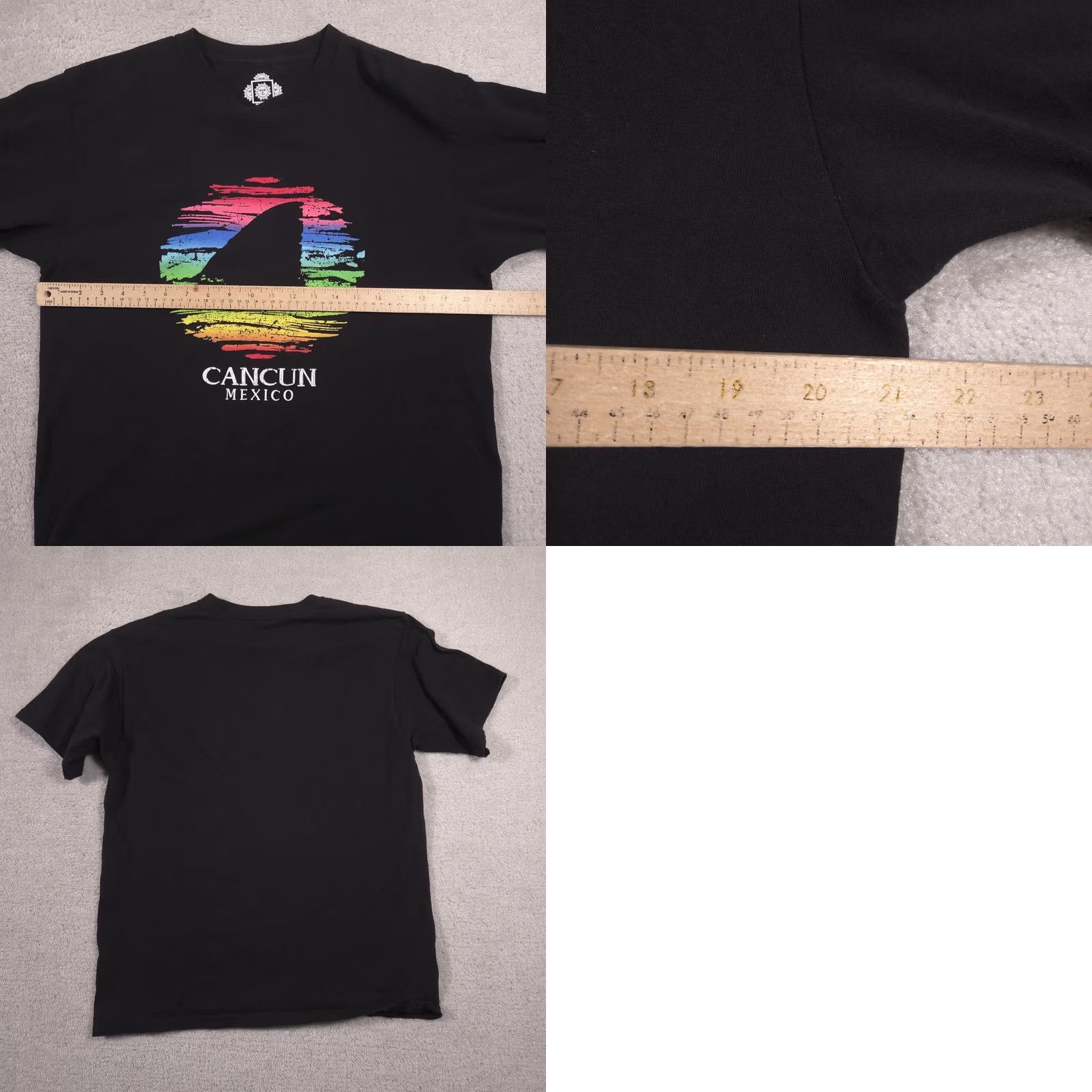 Vintage Los Cinco Soles Shirt Mens Large Black Cancun Mexico Shark Graphic Tee Souvenir Size US L / EU 52-54 / 3 - 8 Thumbnail