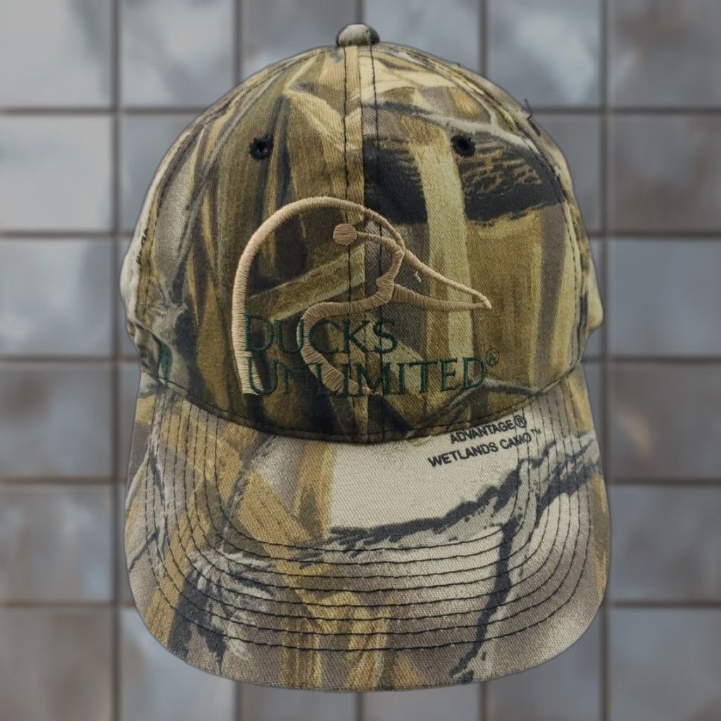 Vintage Ducks Unlimited Wetlands Camo Adjustable Strapback Hat Cap OSFM Mens Baseball Cap Camouflage Size ONE SIZE - 1 Thumbnail