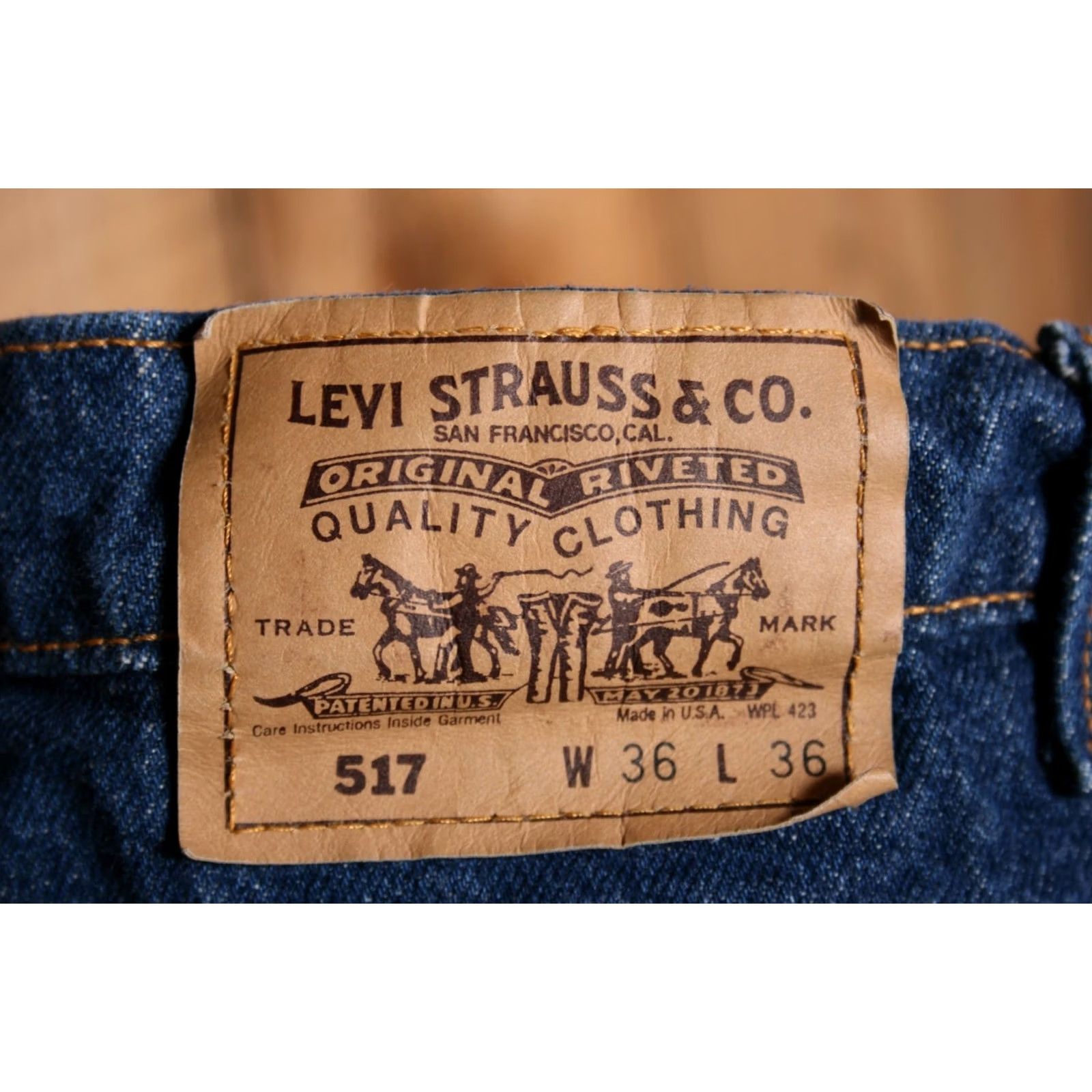 Levi's VINTAGE Levi's 517 Bootcut Jeans 34x36 Blue California USA Men Regular Denim Cotton 90s Vintage Mens Jeans Size US 33 - 7 Thumbnail
