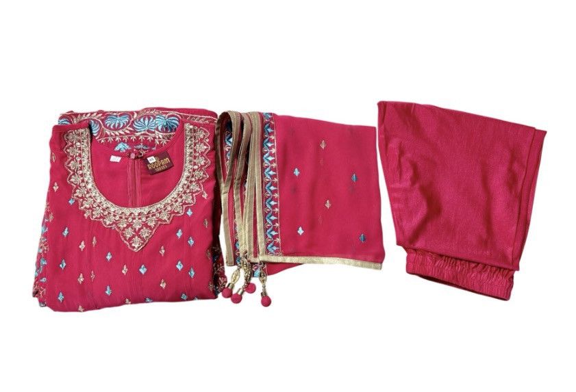 Other Roopam Sarees Salwar Kameez Pink Embroidered Indian Outfit Size XXL / US 16-18 / IT 52-54 - 3 Thumbnail