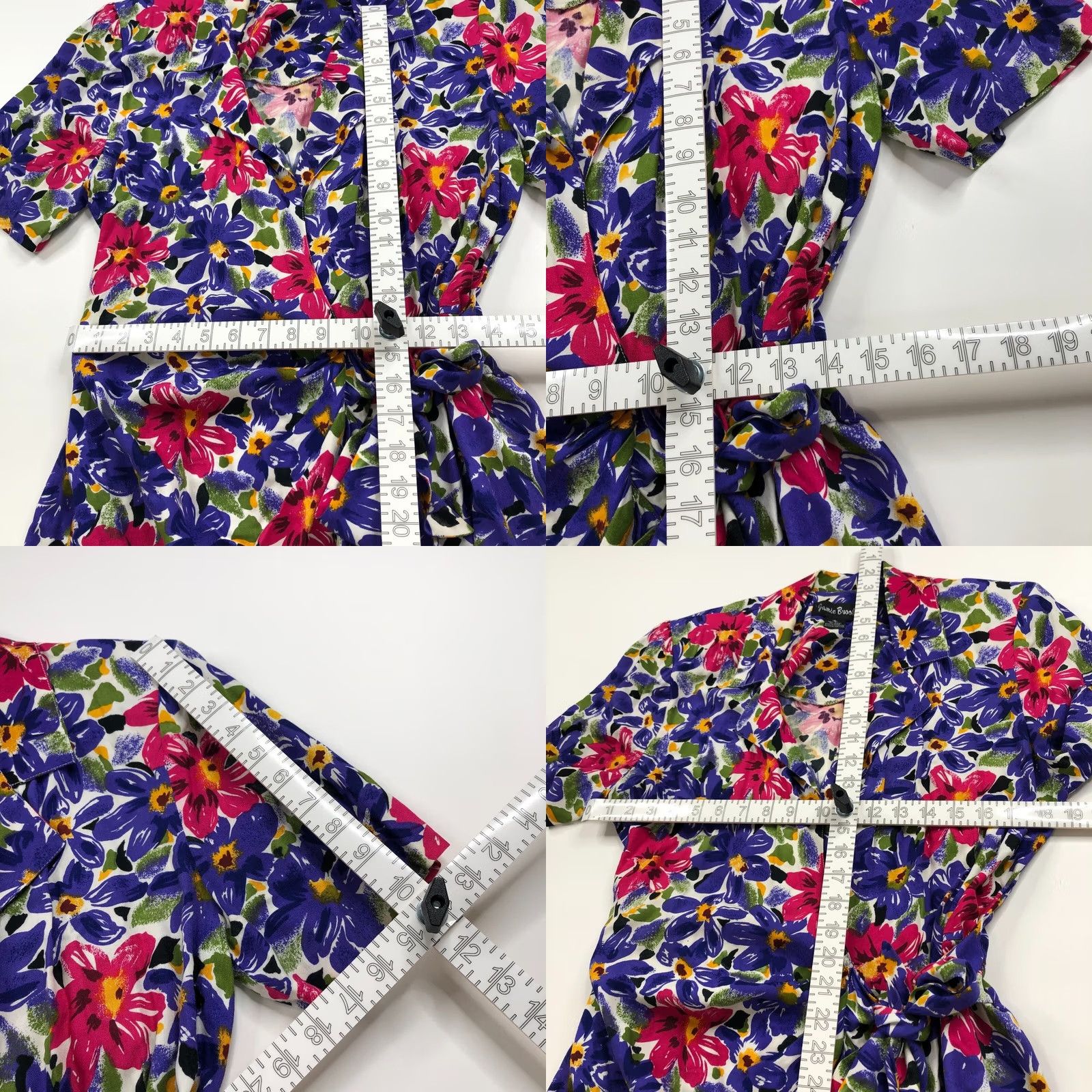 Vintage Jamie Brooke Med Dress Short A-Line V-Neck Rayon Padded Faux Wrap Geometric Vintage VTG No N/A Womens Size M / US 6-8 / IT 42-44 - 8 Thumbnail