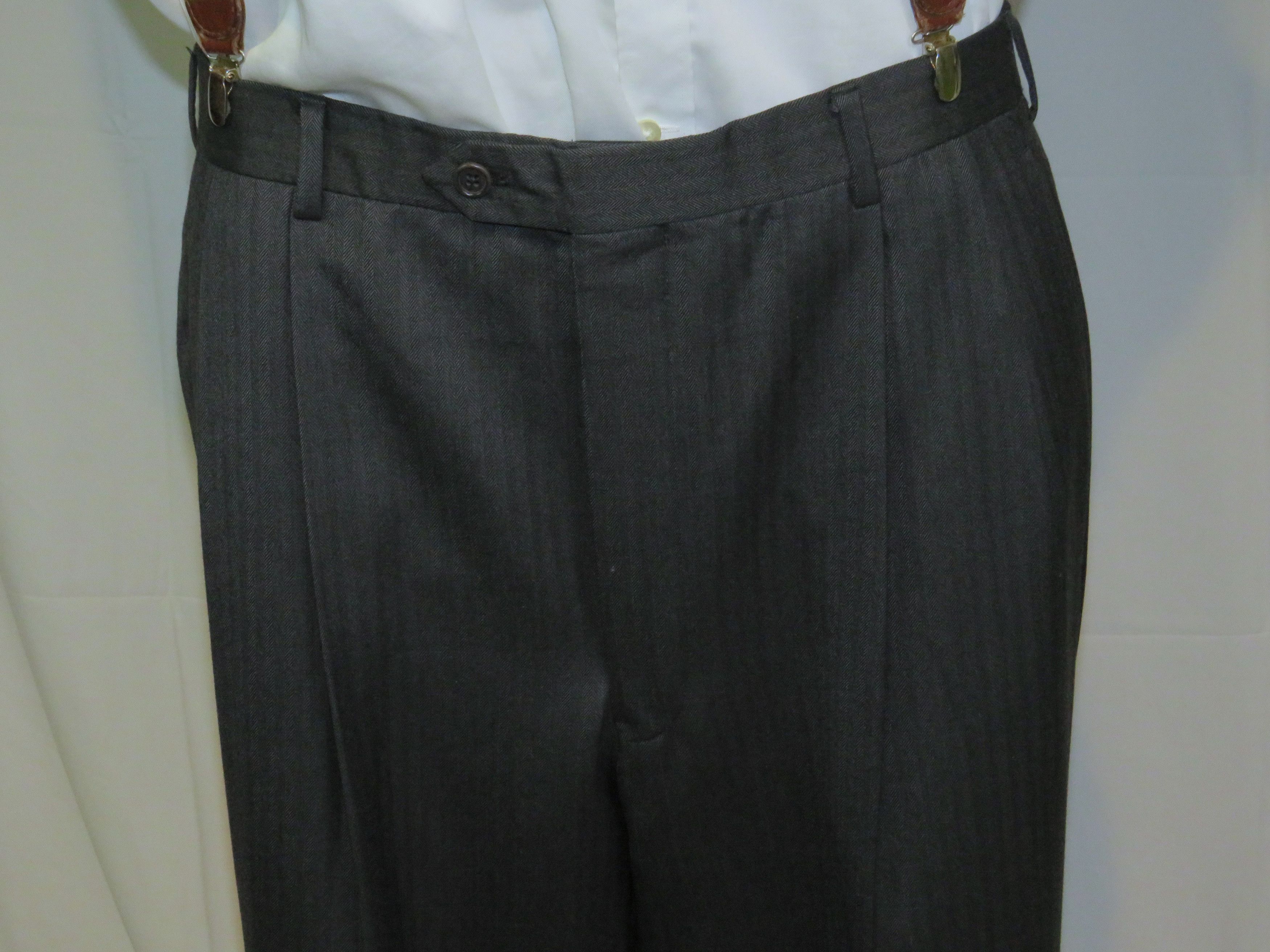Brooks Brothers 1818 Madison Saxxon Gray Herringbone Two Button Suit 46XL Size 46L - 12 Thumbnail
