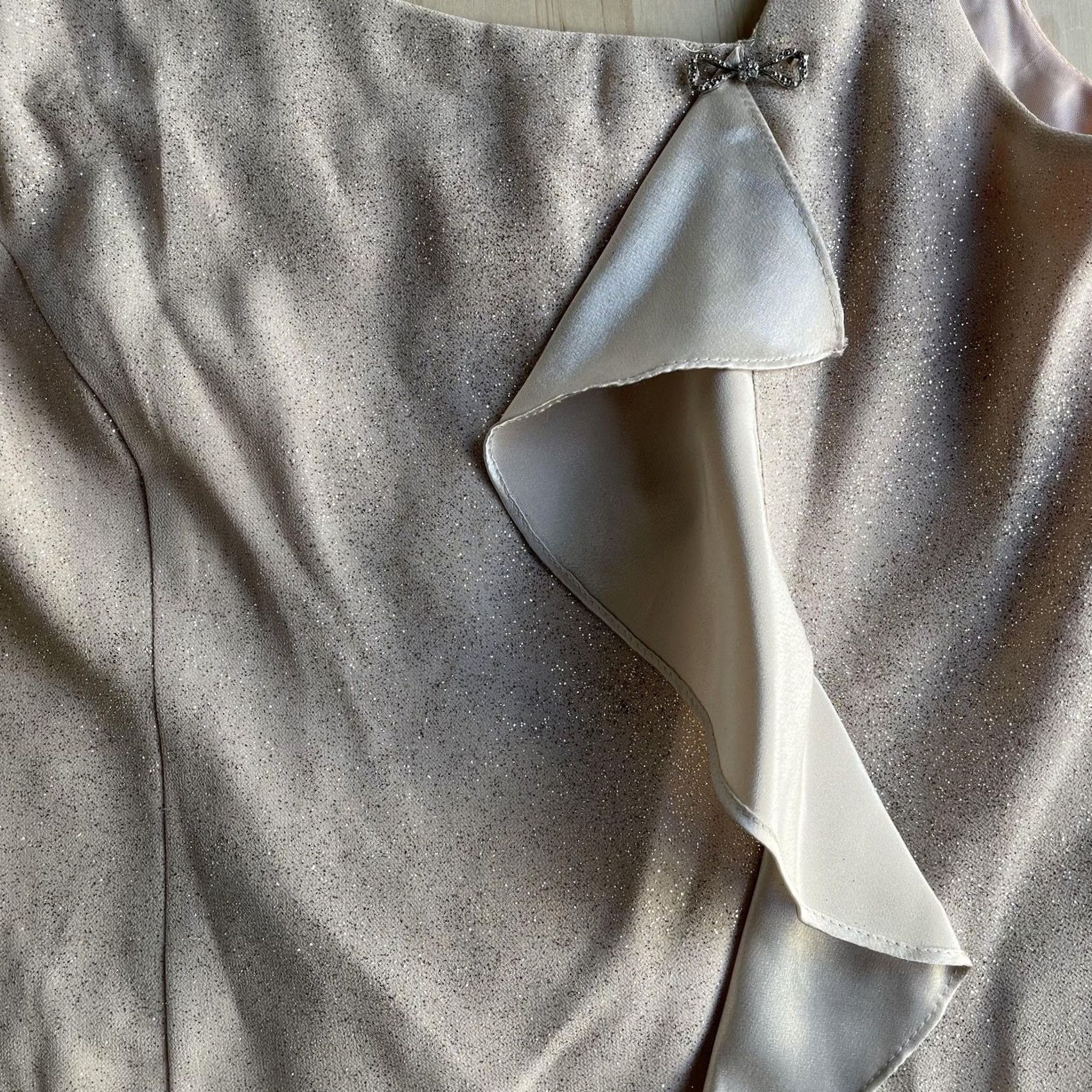 Vintage J.R. Nites by Caliendo Satin Formal Tank Top - 14 Size - Glitter Ruffle Camisole Size XL / US 12-14 / IT 48-50 - 2 Thumbnail