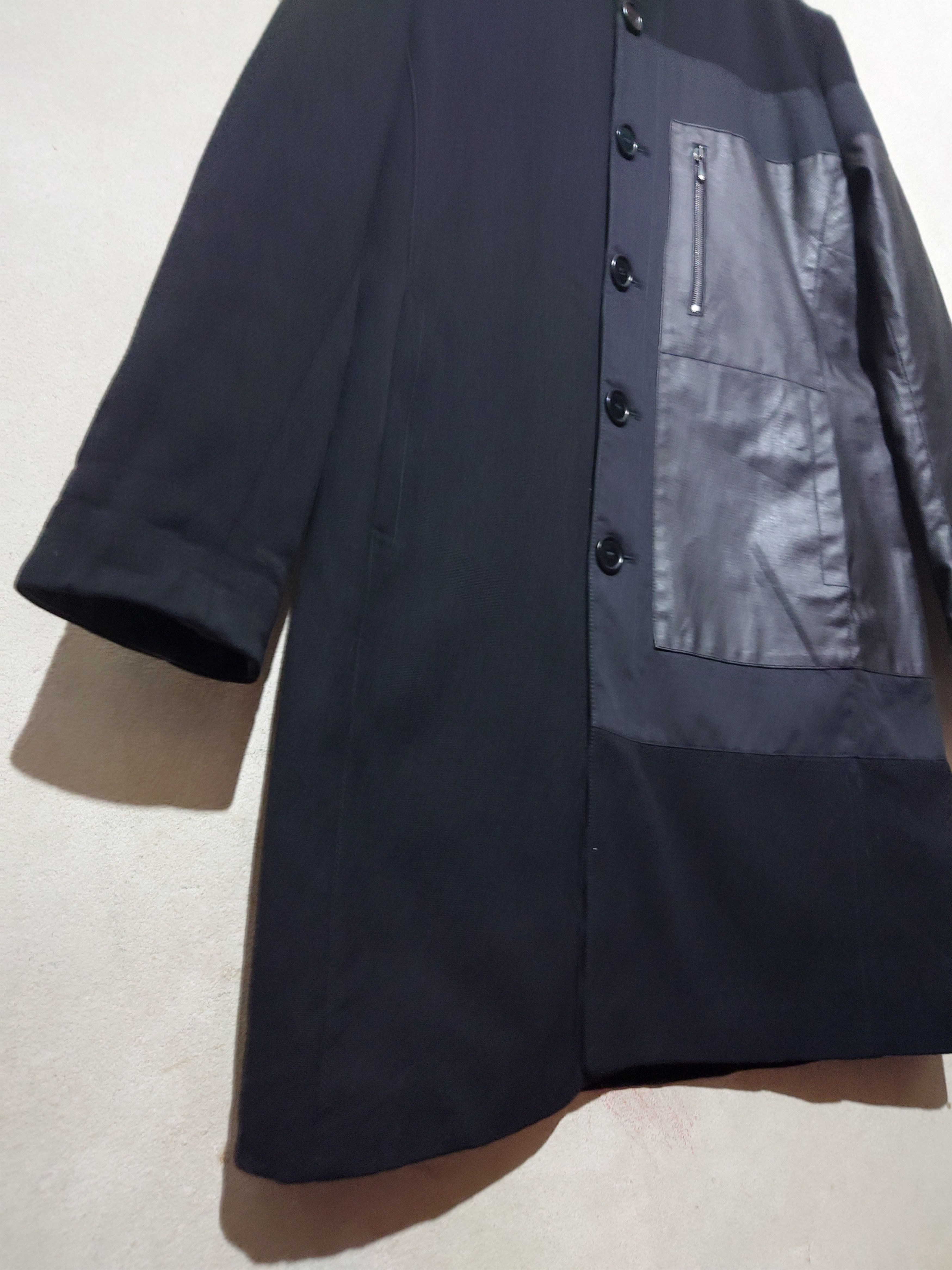 Dirk Bikkembergs Dirk Bikkembergs Panelled Wool and Leather Coat Size US M / EU 48-50 / 2 - 9 Thumbnail