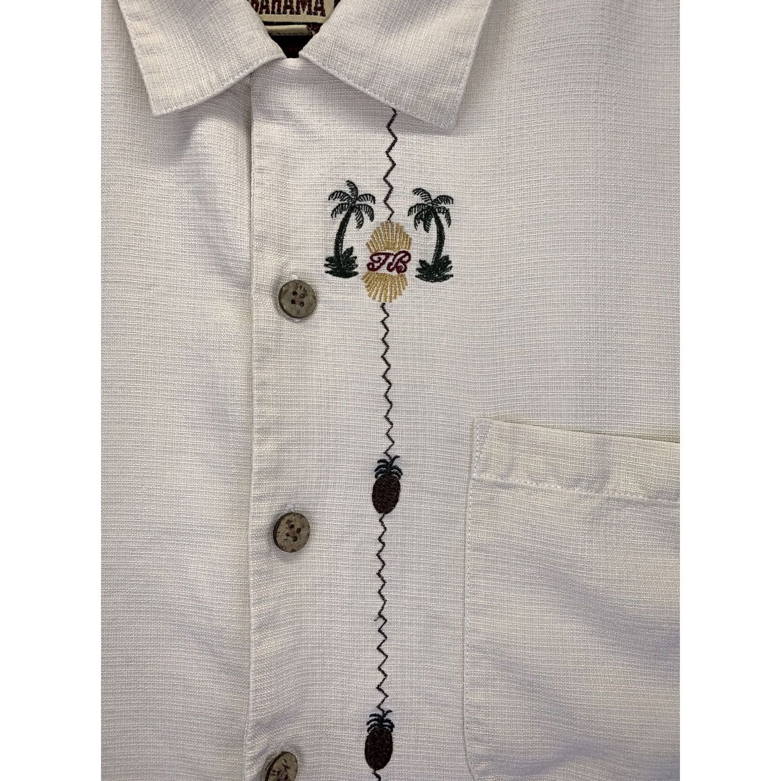 Tommy Bahama VINTAGE Tommy Bahama Shirt MENS L 100% Silk Embroidered Tropical Theme Beige Short Sleeve Button-Up Collared Size US L / EU 52-54 / 3 - 3 Thumbnail