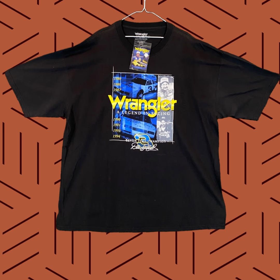 Wrangler Vintage Dale Earnhardt NASCAR T-Shirt Men's 3XL Black Wrangler Logo Crew Neck Collectors Edition Size US XXL / EU 58 / 5 - 1 Thumbnail