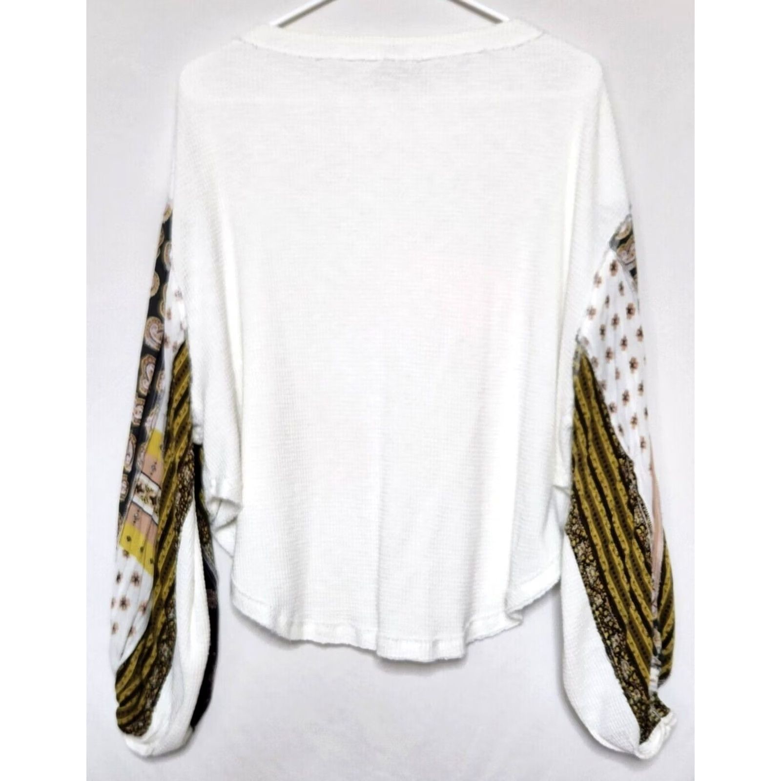 Free People Free People Womens XS Blossom Thermal Top Waffle Knit Shirt White Oversized Size XS / US 0-2 / IT 36-38 - 2 Thumbnail