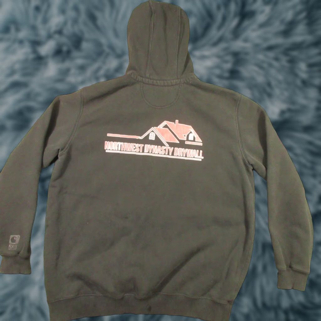 Carhartt VINTAGE Carhartt Hoodie Men XLT Black Rain Defender Heavyweight Jersey Zip Pullover Logo Distressed All Seasons Workwear 80s 90s Construction Mens Size US XL / EU 56 / 4 - 1 Thumbnail