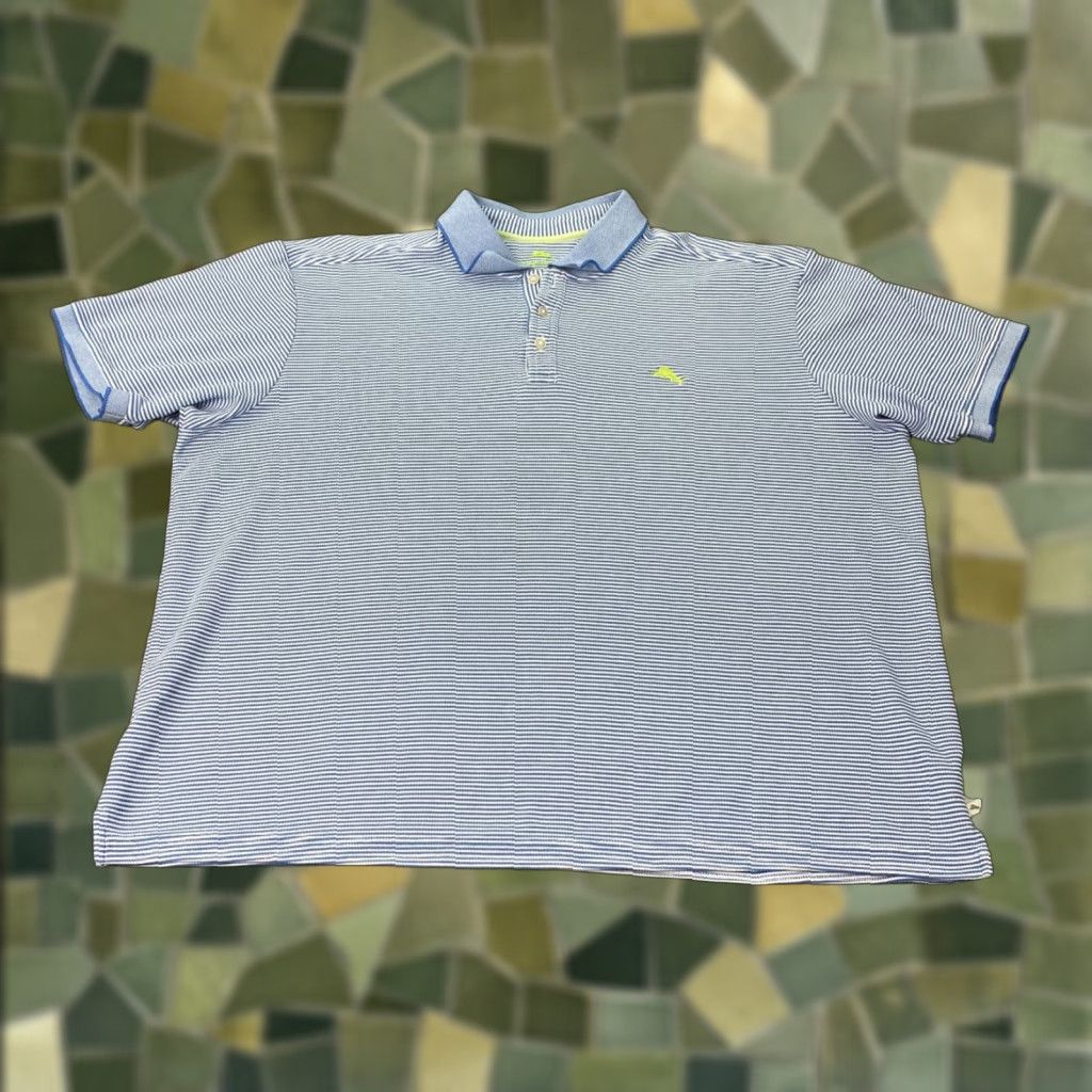 Tommy Bahama Tommy Bahama Polo Golf Shirt Mens 3XL Blue/White Striped Embroidered Size US XXL / EU 58 / 5 - 1 Thumbnail