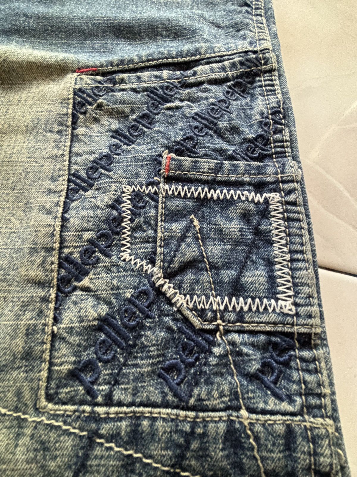 Pelle Pelle Pelle Pelle Mud Wash Baggy Patchwork Denim Jeans Size US 32 / EU 48 - 11 Thumbnail