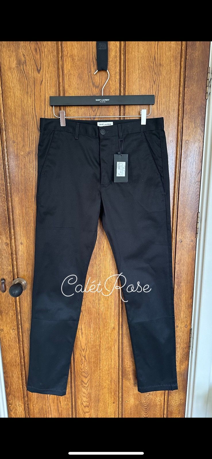 image of Saint Laurent Paris $760 Ss22 Saint Laurent Chino Pants Stretch Gabardine Black, Men's (Size 32)