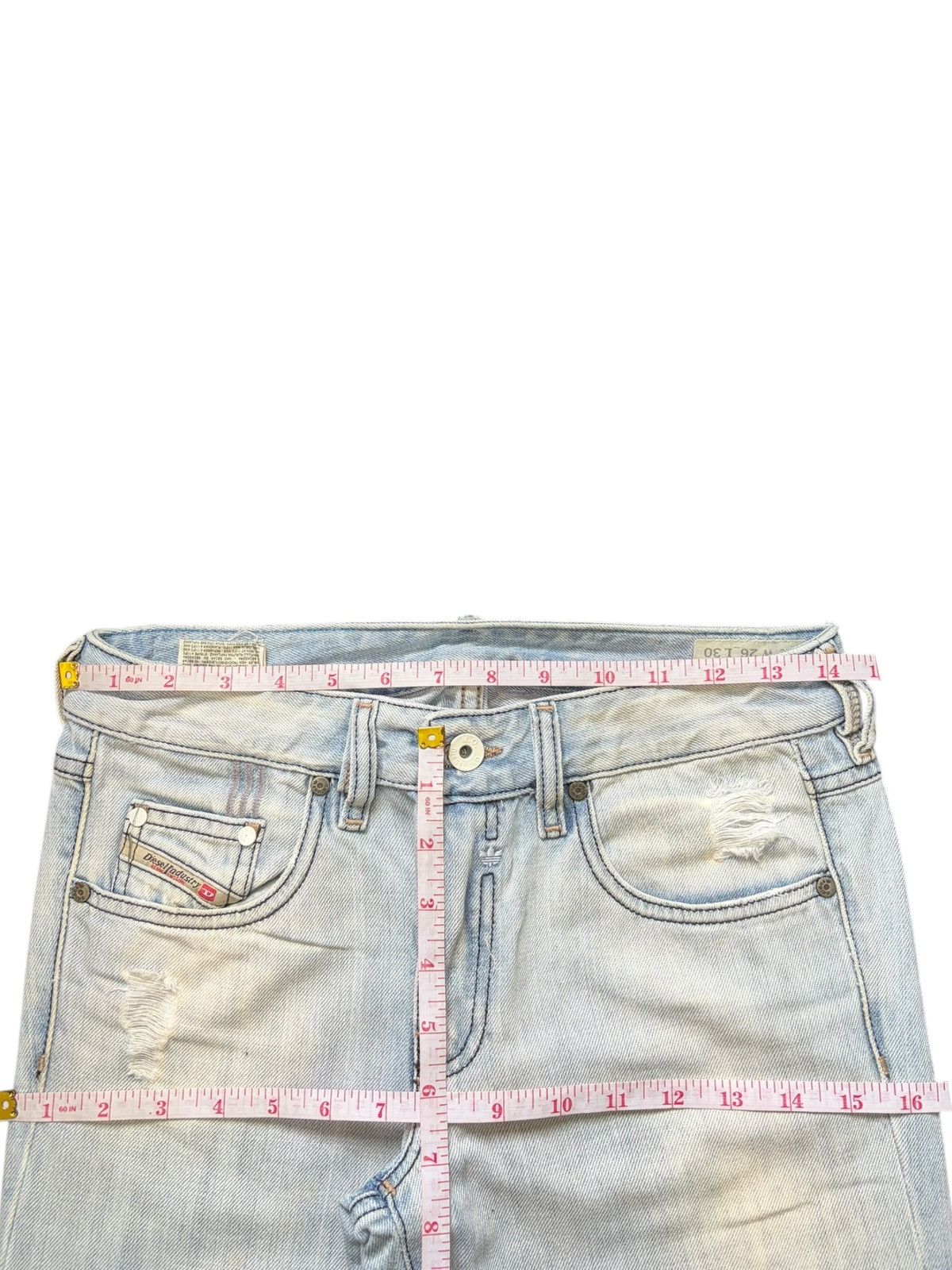 Diesel Vintage Italy Diesel Adidas Distress Low Rise Flare Jeans Size 29" - 6 Thumbnail
