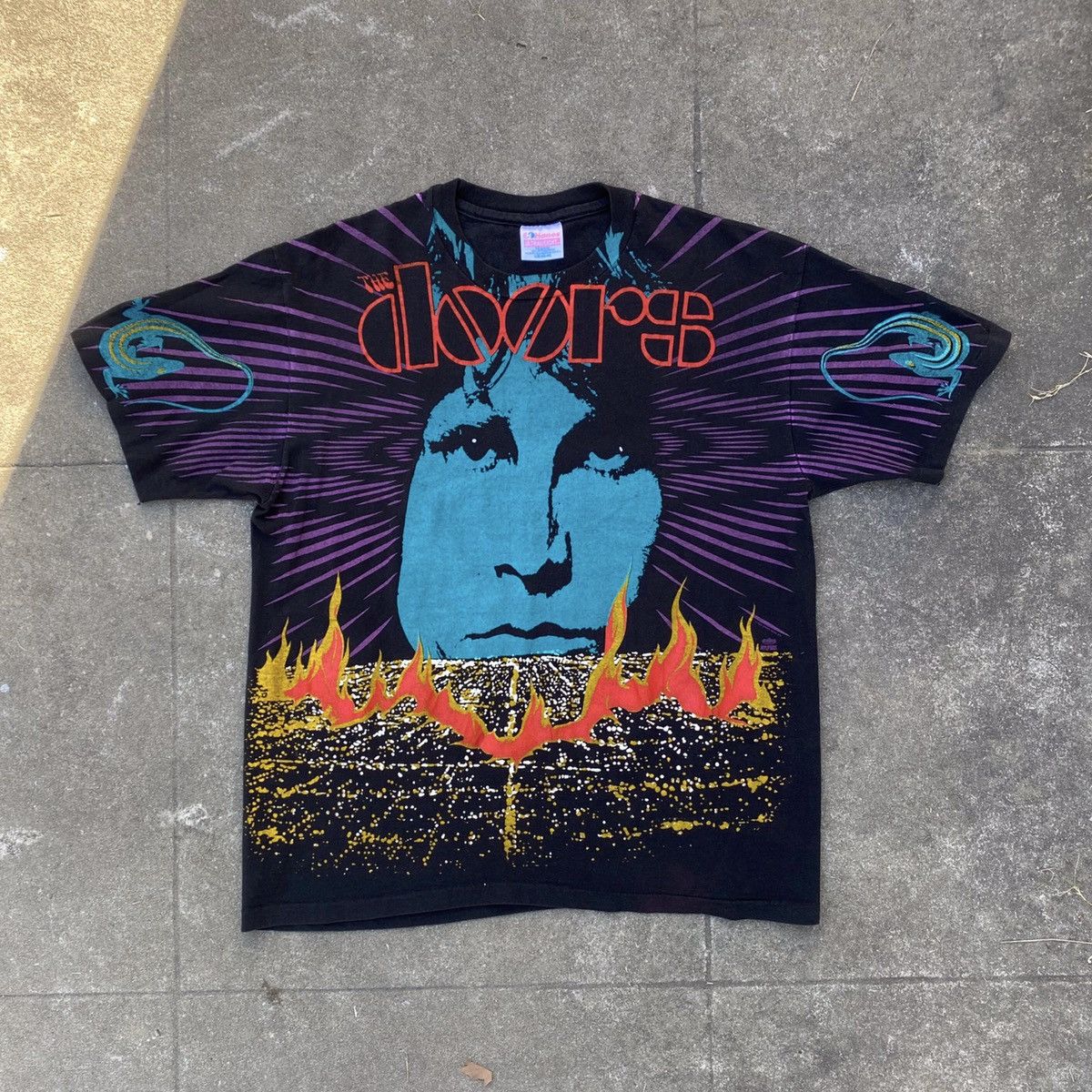 90s The Doors psychedelic hand tee 【公式通販】