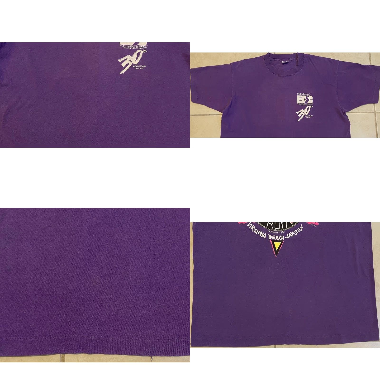 Budweiser VINTAGE Budweiser East Coast Surf Championship Faded Shirt XL Purple USA 90s Surfing Theme Skater Beach Grunge Rock Nintendo? No. Size US XL / EU 56 / 4 - 8 Thumbnail