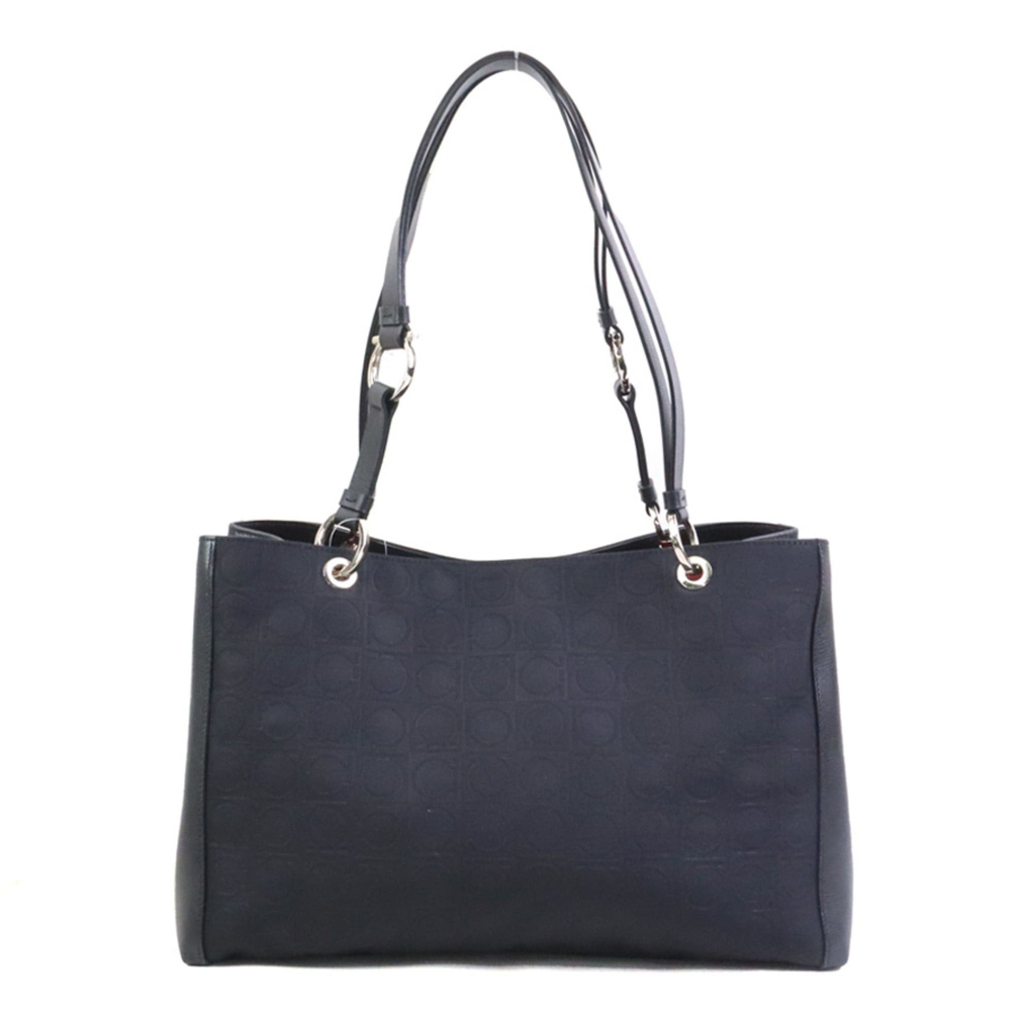 Salvatore Ferragamo Salvatore Ferragamo shoulder bag, Gancini design, nylon canvas and leather, black, women's, 56672k Size ONE SIZE - 1 Thumbnail