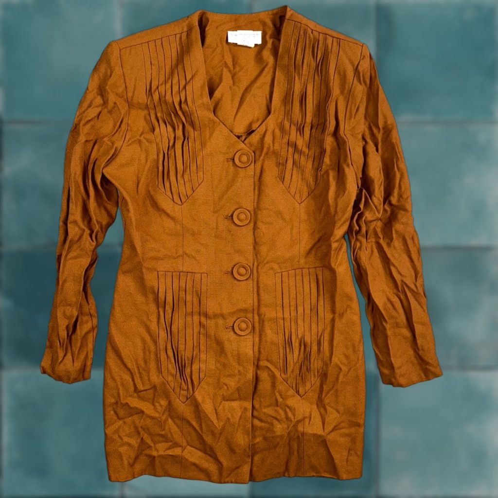 VINTAGE Lew Magram 2 Piece Collection New York Blazer Jacket Rust VTG 80s Sz 8 Pants