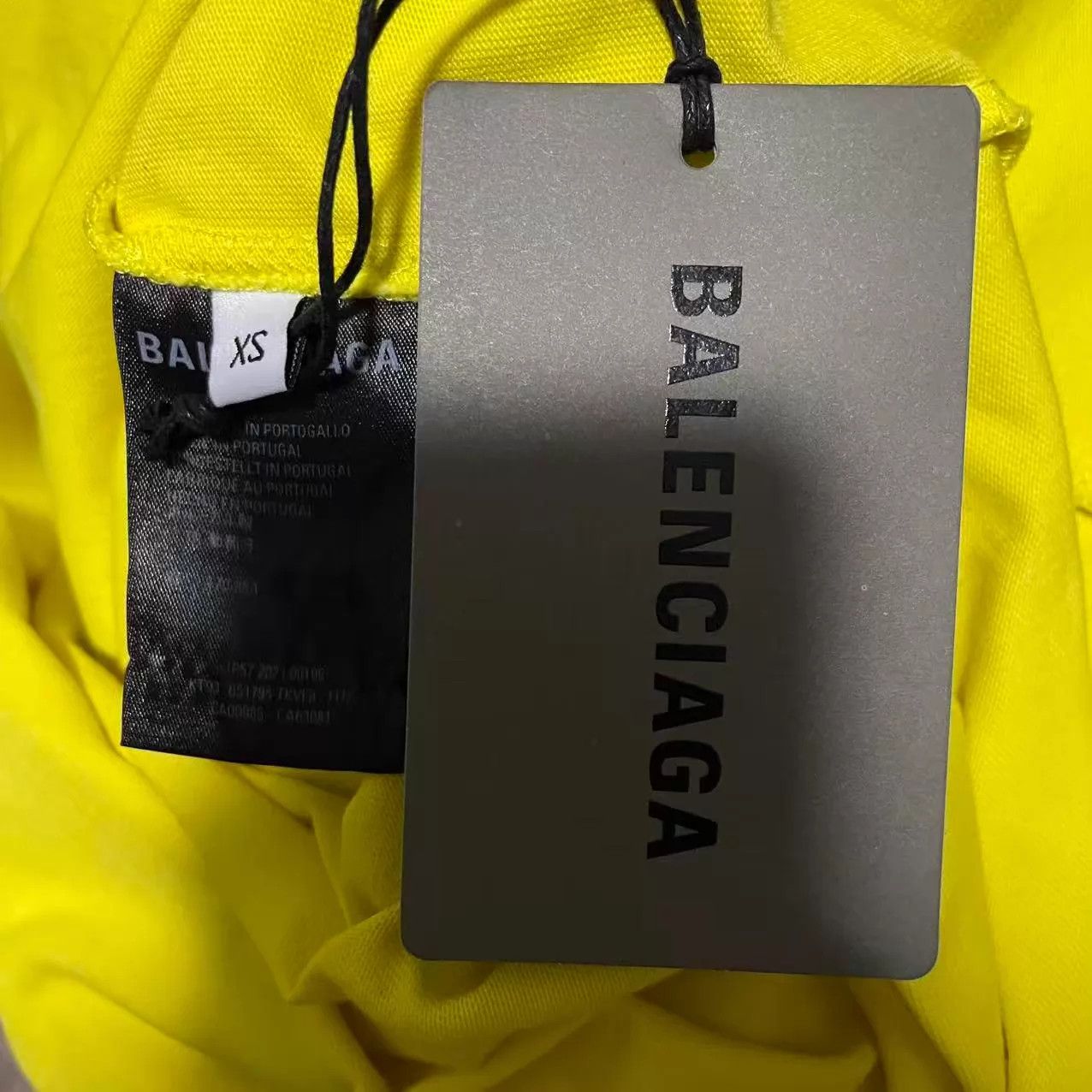 Balenciaga BALENCIAGA Yellow Eco Wave Logo Short Sleeve T-Shirt Size US XS / EU 42 / 0 - 4 Thumbnail