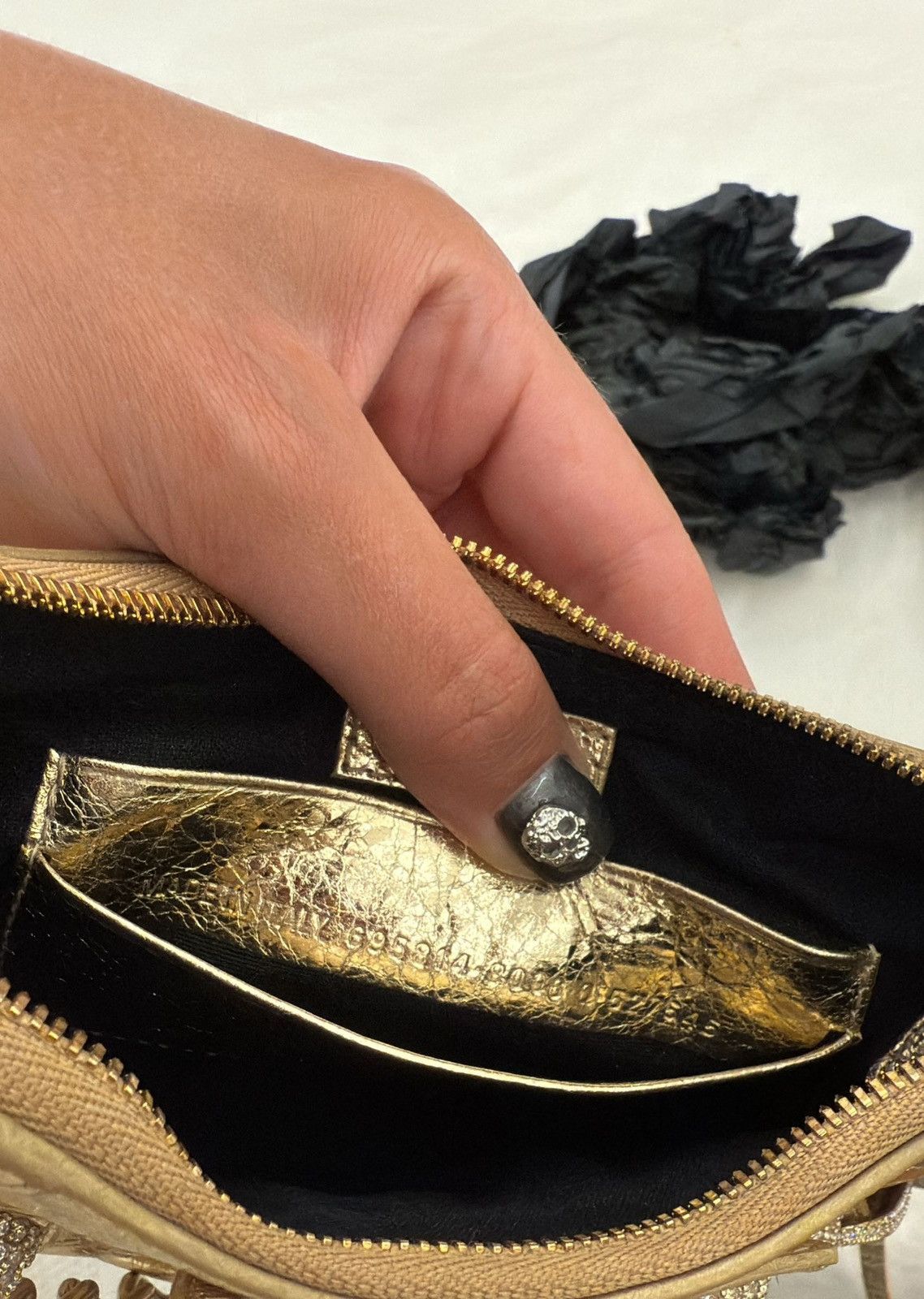 Balenciaga Balenciaga Le Cagole Mini Bag With Rhinestones In Light Gold Size ONE SIZE - 4 Thumbnail