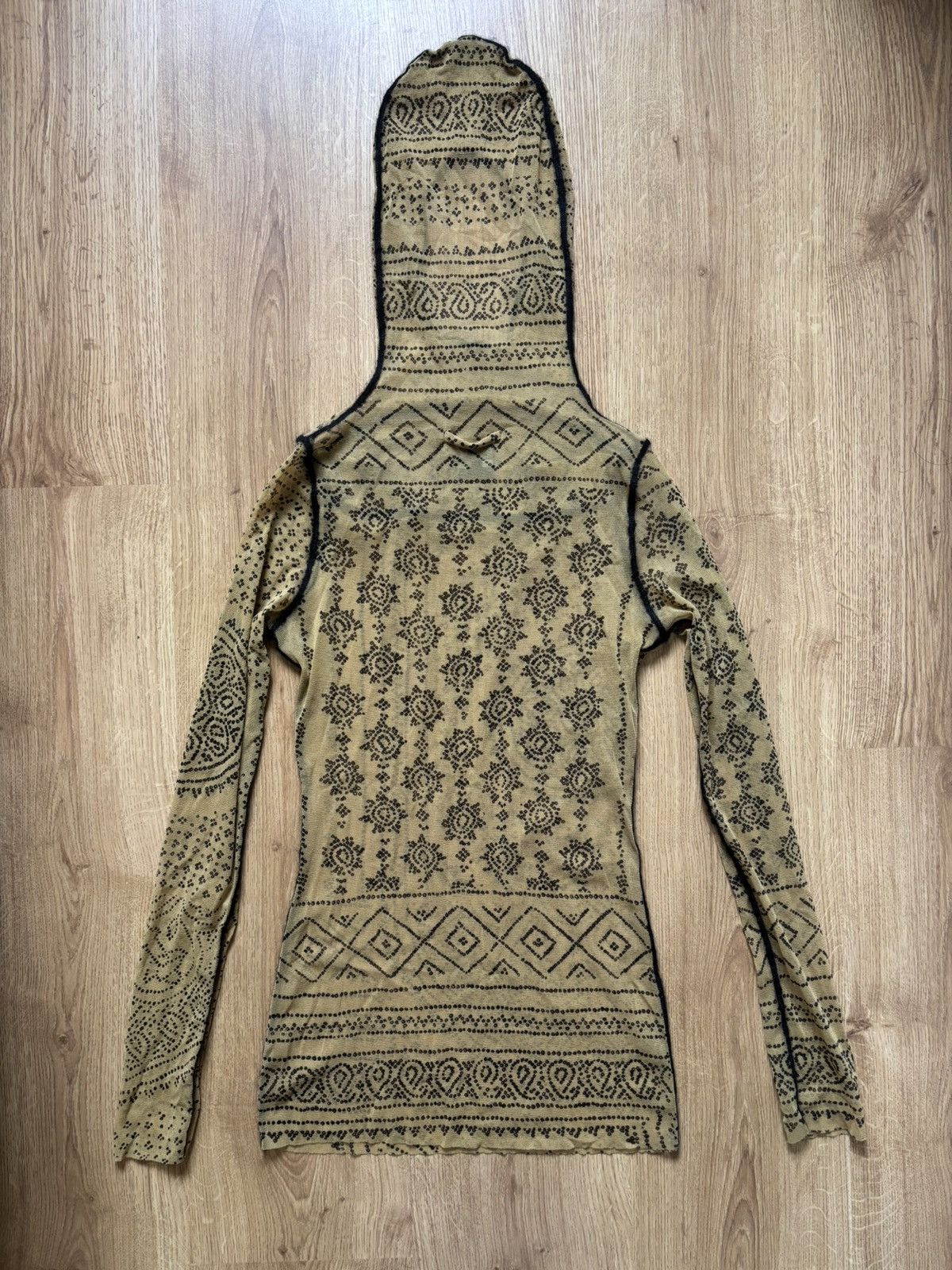 Jean Paul Gaultier Gaultier classique Bedouin henne print hooded mesh top Size M / US 6-8 / IT 42-44 - 3 Thumbnail