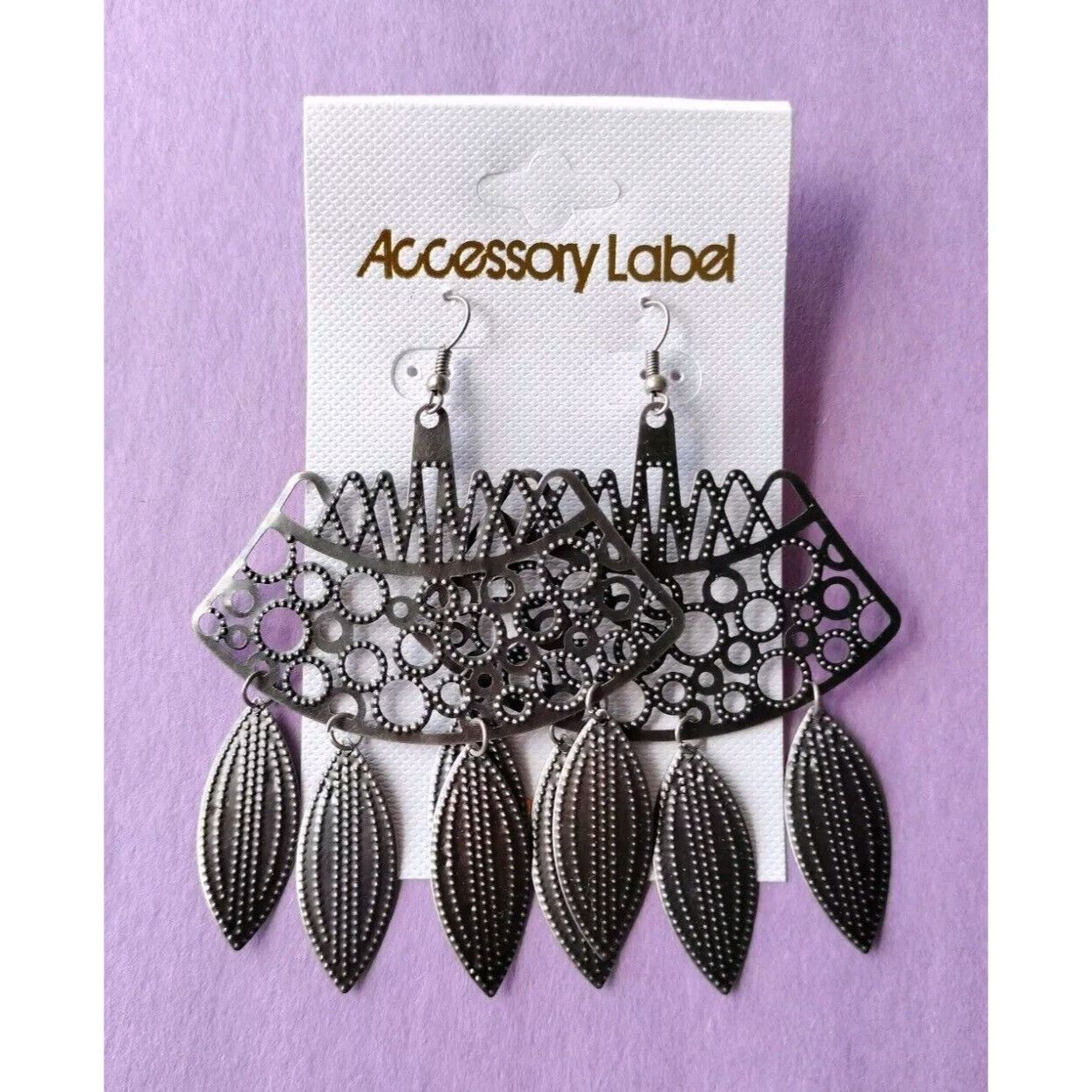 Other Chandelier Earrings Fashion Jewelry Drop Dangle Hammered Met Size ONE SIZE - 5 Thumbnail