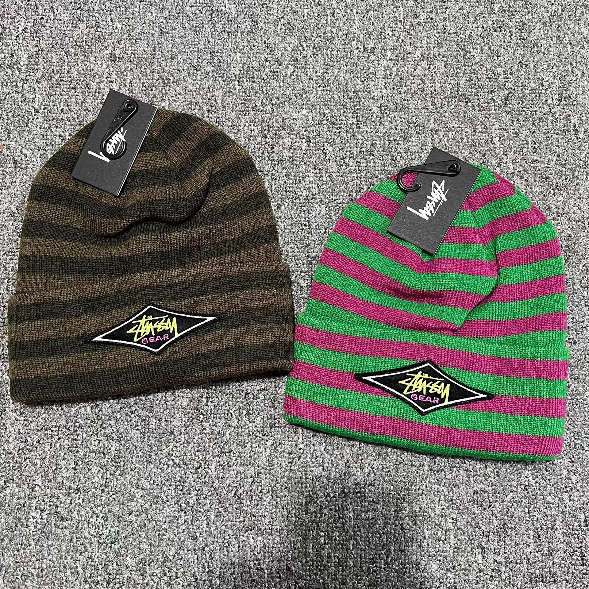 Stussy Stussy Color Block Striped Embroidered Knit Beanie Q7 Size ONE SIZE - 1 Thumbnail