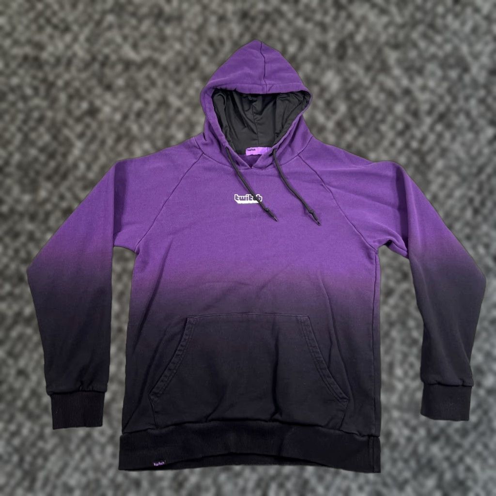 Vintage Twitch Hoodie M Purple Black Fade Pullover Sweatshirt Twitch Con 2017 Size US M / EU 48-50 / 2 - 1 Thumbnail