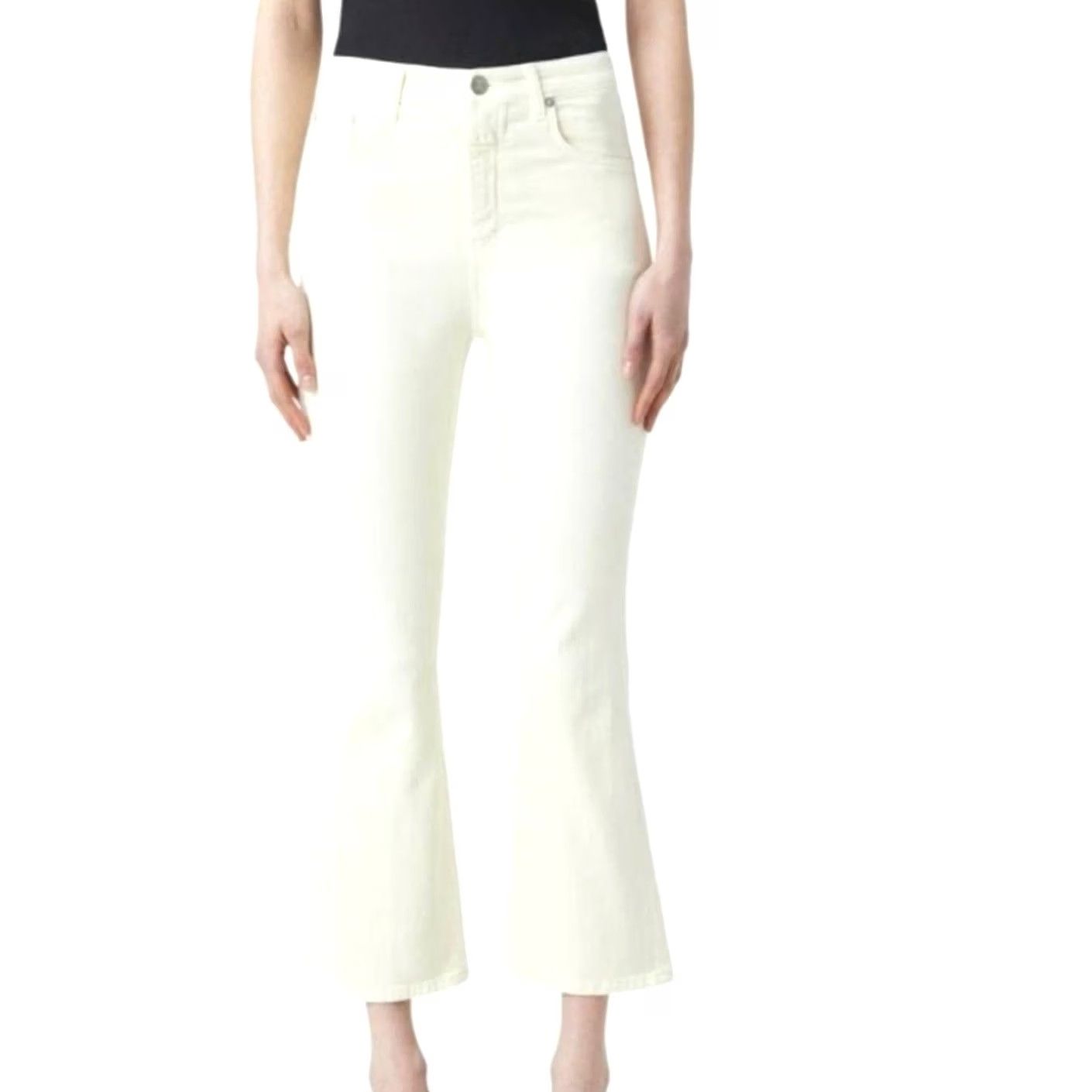 CLOSED Closed Jeans Crop Flare High Rise Ecru White Kick Flare Ankle Denim NWT Size 26 Womens Size 26" / US 2 / IT 38 - 2 Thumbnail