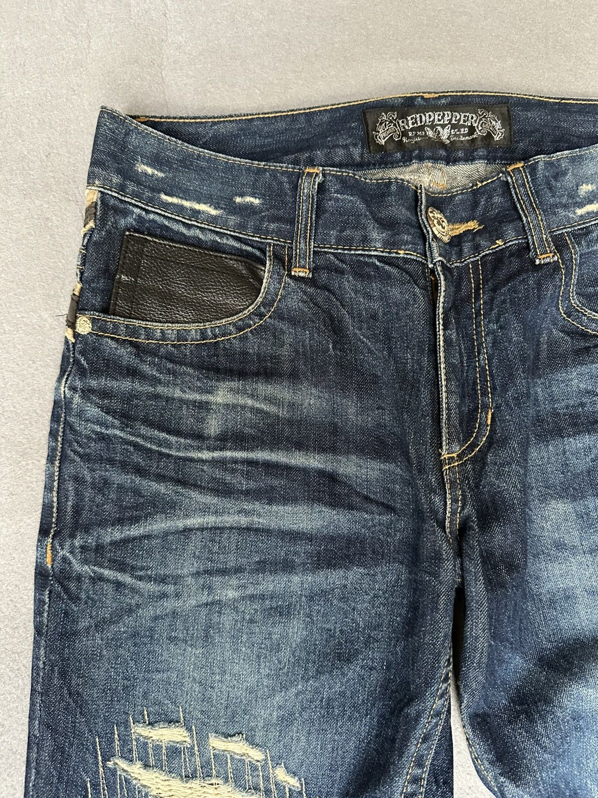 Japanese Brand Red Peppers Japan Distressed Denim Size US 32 / EU 48 - 9 Thumbnail