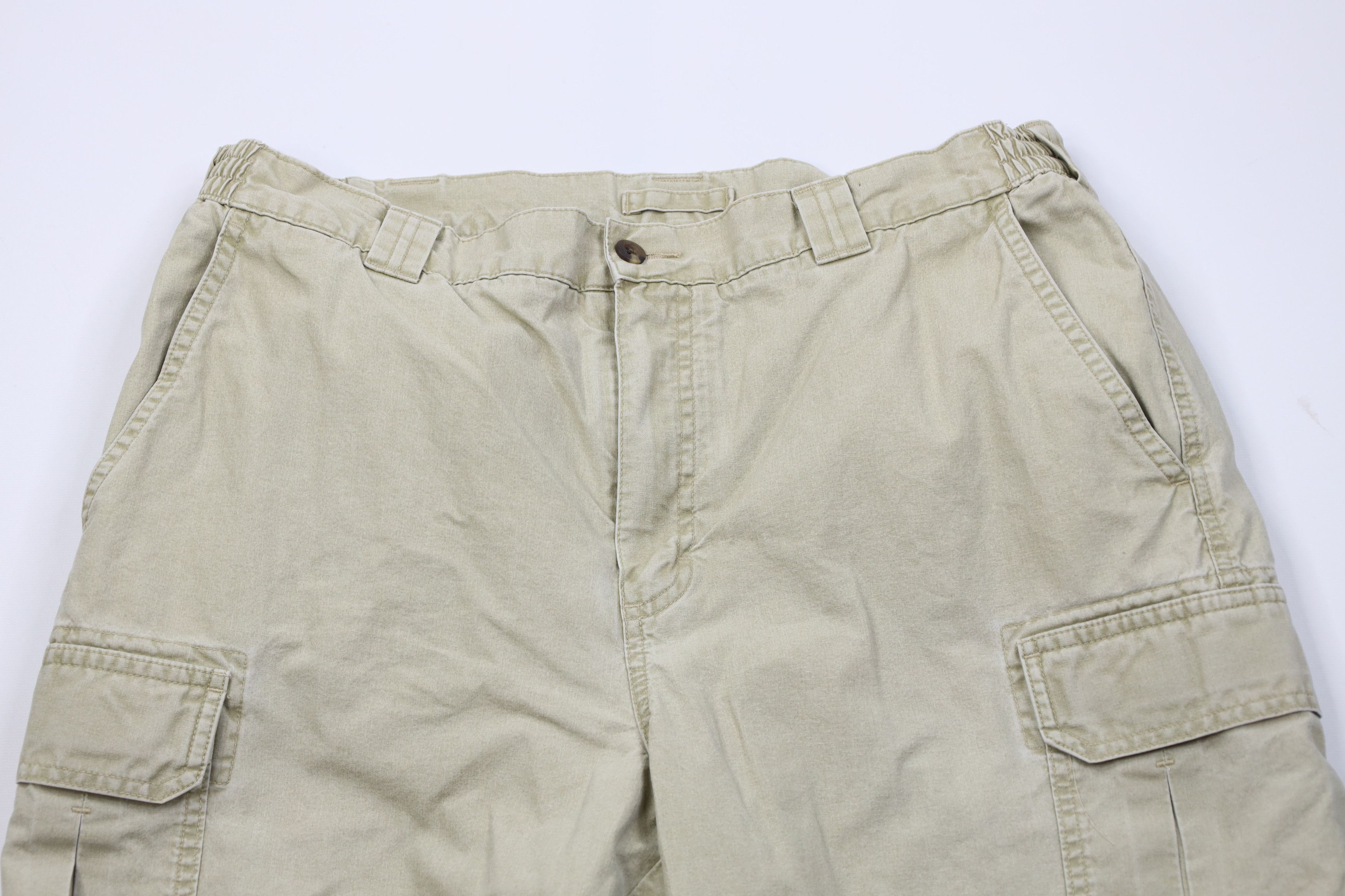 L.L. Bean Vintage 90s LL Bean Stonewash Wide Leg Cargo Pants Cotton Size US 36 / EU 52 - 2 Thumbnail