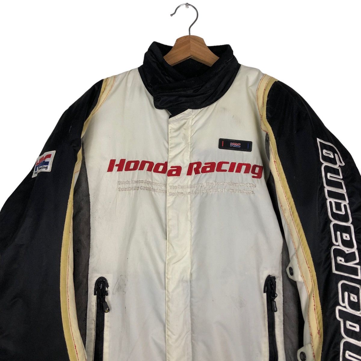Japanese Brand 🔥Vintage HRC Honda Racing Bomber Biker Jacket Big Logo Size US L / EU 52-54 / 3 - 3 Thumbnail