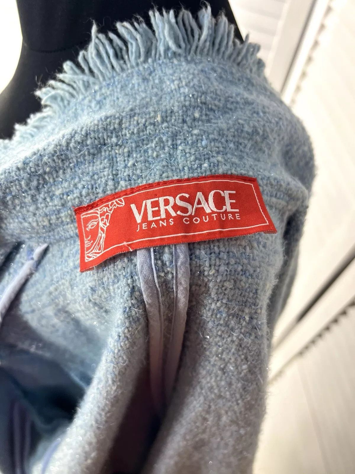 Versace Versace Rare Vintage Women’s Tweed Long Blazer Blue – Sz 40 Size S / US 4 / IT 40 - 9 Thumbnail