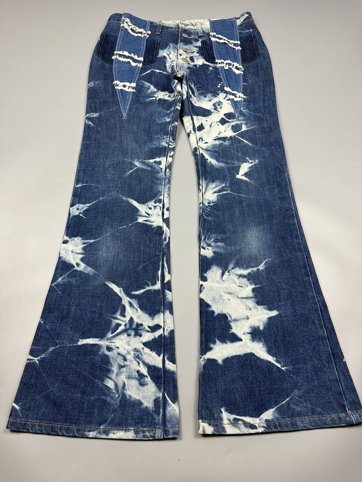 Vintage × Wrangler 🔥Rare🔥Vintage Wrangler Bleached Flared Denim Size US 31 - 3 Thumbnail