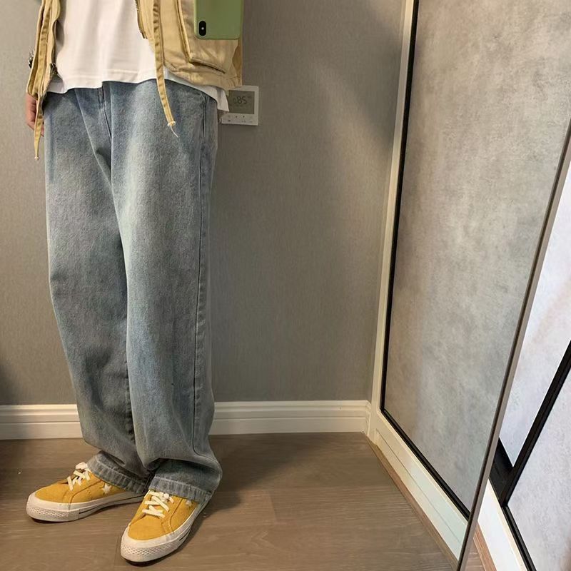 Japanese Brand × Jean Blue washed retro all-match straight loose jeans Size US 32 / EU 48 - 3 Thumbnail