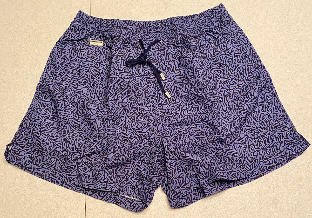 Brioni Brioni 🇮🇹 Blues Logo Script SeaMaster Resort Swim Trunk S NWT Size US 32 / EU 48 - 2 Thumbnail