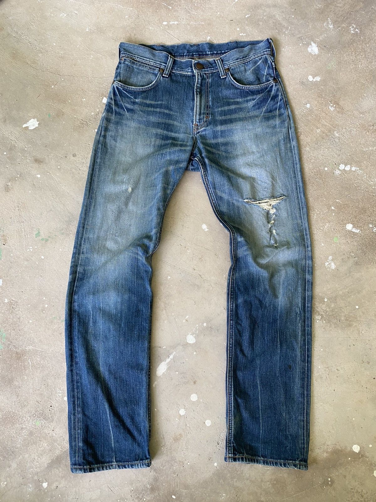 Wrangler Vintage Wrangler Distressed Fade Denim Size US 33 - 1 Thumbnail