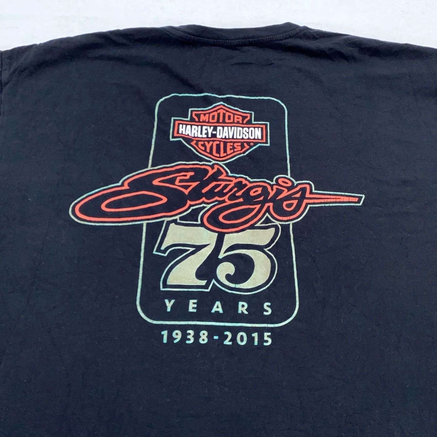 Harley Davidson Harley-Davidson Shirt Mens L Black Graphic Print 75th Anniversary Sturgis 2015 Tee Size US L / EU 52-54 / 3 - 2 Thumbnail