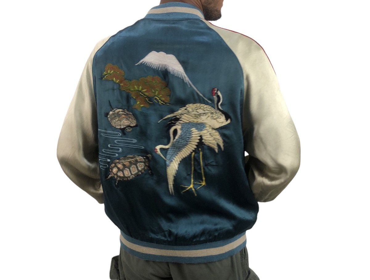 image of Sukajan Souvenir Jacket x Takeo Kikuchi Vintage Sukajan Embroidered Reversible Jacket in Blue (Size