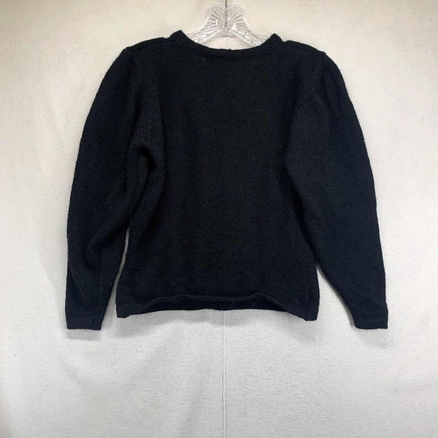 Laura Ashley VINTAGE Laura Ashley Wool Cardigan Sweater Women Size 6 Cropped Floral Embroidered Black Fall Winter Size M / US 6-8 / IT 42-44 - 2 Thumbnail